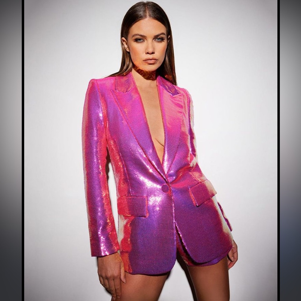 Nadine Merabi Pink Jacket & Shorts. KARLA Hot Pink Blazer & Shorts